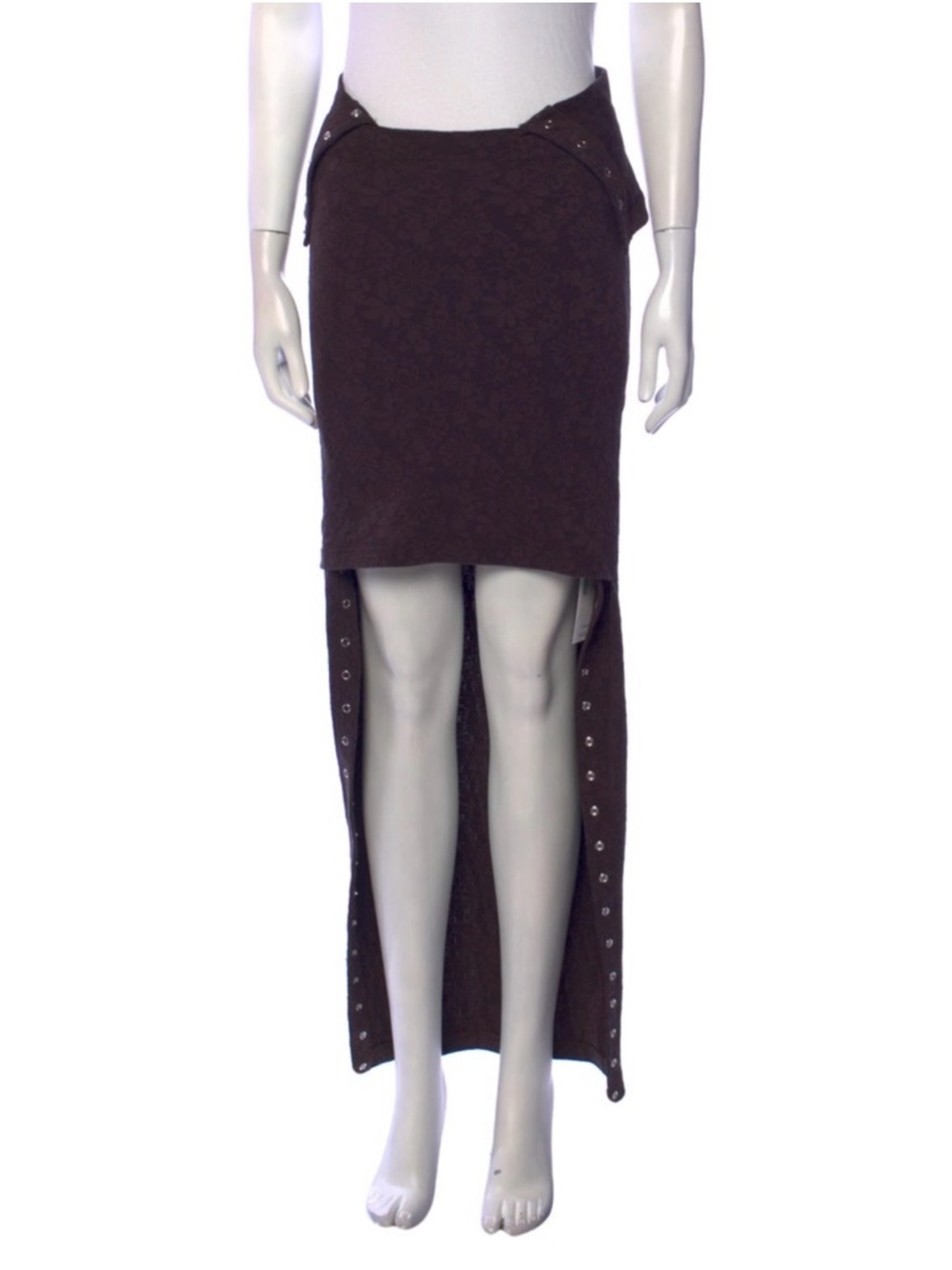 Eckhaus Latta Brown High-Low Grommet Skirt